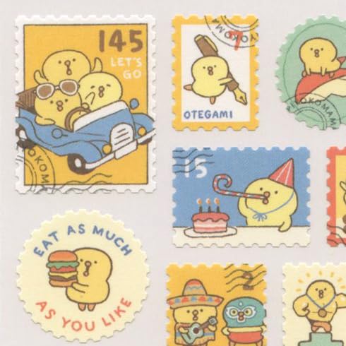 Amazon.co.jp: 切手っぽい ステッカー【ぴよこ豆】かわいい シール